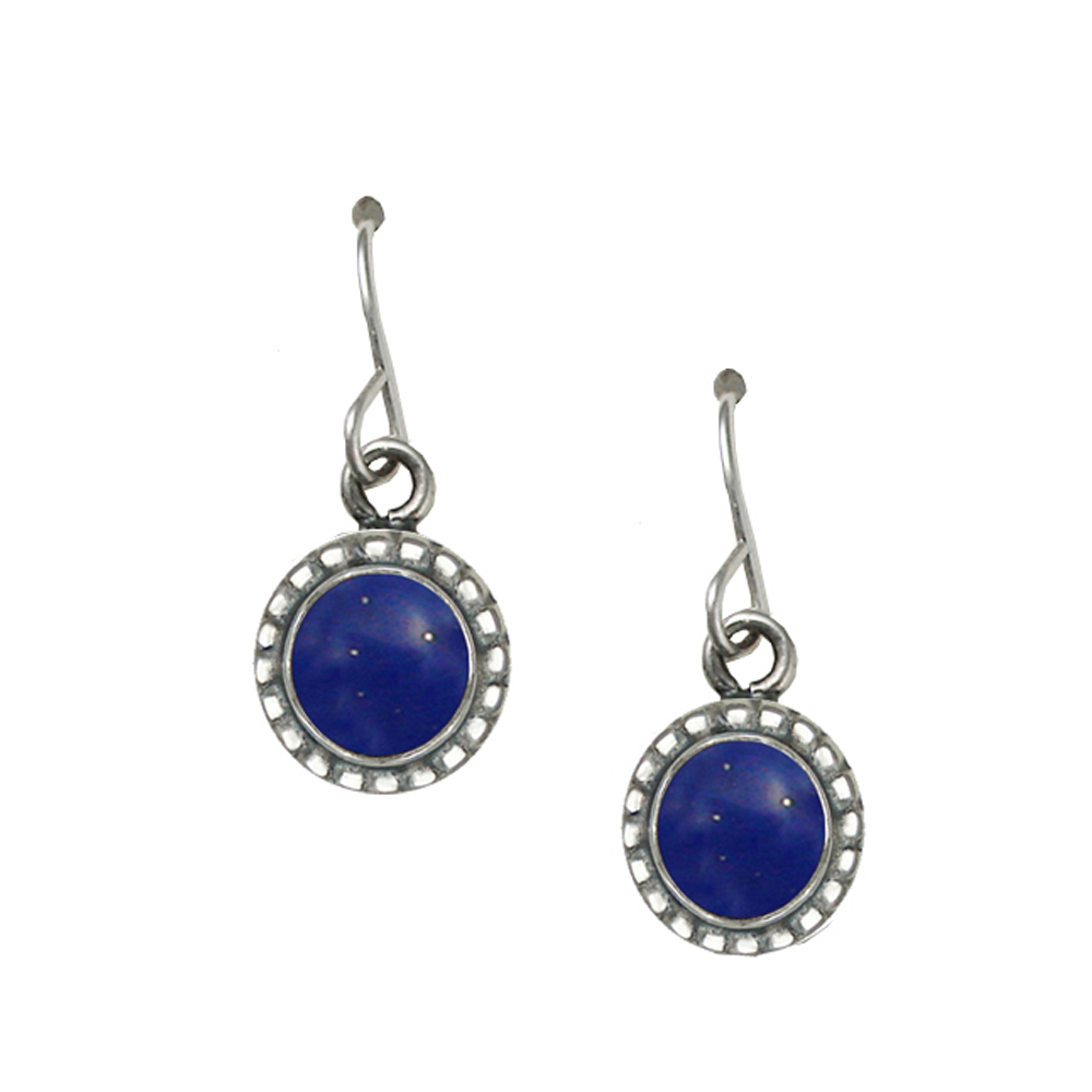 Sterling Silver Small Lapis Lazuli Gemstone Drop Dangle Earrings